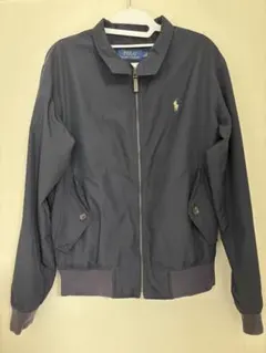 ポロラルフローレン　スイングトップ　ナイロン　中綿入り　ロゴ刺繍　ネイビー　S