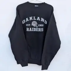 90s-00s ロゴアスレチック NFL レイダース スウェット 黒 L アーチ