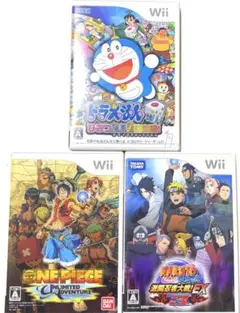 ドラえもんWii ひみつ道具王決定戦! ワンピース　ナルト　3枚セット