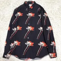 【未使用級✨】Paul Smith クロコットンマフラープリントシャツ 花柄XL