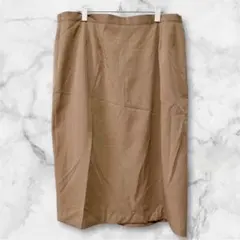 大きいサイズ 美シルエット モカ 膝丈 タイトスカート ゴム 24W 3XL以上