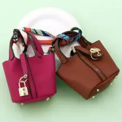 ☆ピンクレザー キーホルダー☆ミニバッグ型☆バッグチャーム☆☆キーリング☆