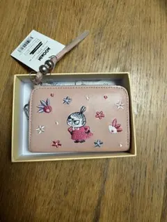 MOOMIN 刺繍デザイン ピンクキーケース