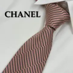 ✨️美品✨️ シャネル CHANEL ネクタイ ストライプ ピンク