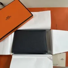 エルメス♦完全新品未使用♦人気色ノワール♦ シェーブル革★カルヴィ デュオ エルメス♢完全新品未使用♢人気色ノワール♢ シェーブル革 カルヴィ