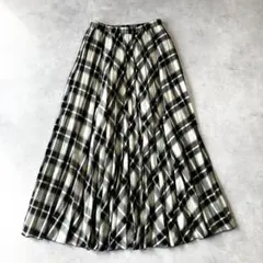 ビューティー＆ユース　チェックプリーツマキシスカート 2　美品1180