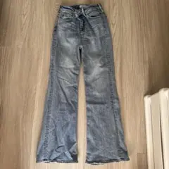 ライトブルー ブーツカットデニム Mサイズ