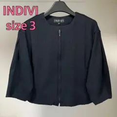 INDIVI インディヴィ　バルーンスリーブブルゾン　サイズ3 ブラック　黒のサムネイル