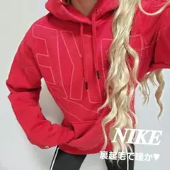 A12081 NIKE 激安価格 古着 裏起毛で暖かBIGロゴパーカーかっこいい
