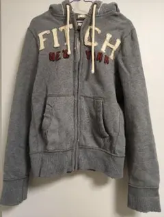 アバクロンビーアンドフィッチフルジップ　スエット　パーカーグレー　レディスS
