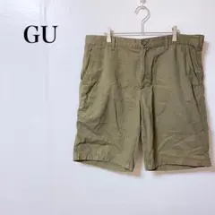 ＧＵ　ショートパンツ　ＸＬ　カーキ　メンズ　カジュアル　チノショート　綿　ハーフのサムネイル