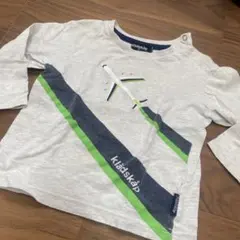 klädskåp 長袖Tシャツ 飛行機刺繍　90サイズ グレー