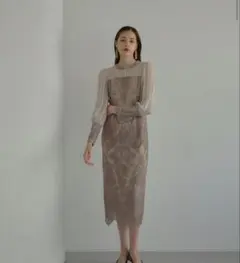 ANDRESD シノワズリティアードヘムドレス　大きいサイズ　結婚式　L ANDRESD シノワズリティアードヘムドレス 大きいサイズ 結婚式 L