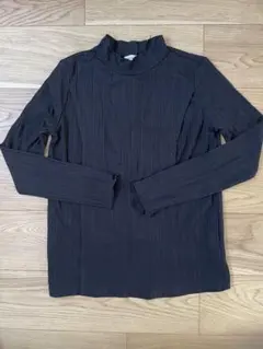 リブ編みハイネックトップス　授乳服