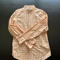 OLD NAVY オレンジ　チェックシャツ　S表記