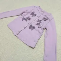 メゾピアノ リボン カーディガン 可愛い オシャレ ナルミヤ 裏毛 女の子