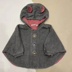 familiar ベビーポンチョ 60-90 グレー