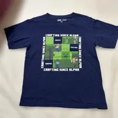 ユニクロUT Minecraft Tシャツ 140 ネイビー