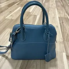 ハンドバッグ　ショルダーバッグ　2way ブルー