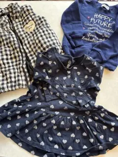 女子セット売り 105㎝〜 110㎝青 長袖チュニックトレーナー ベスト