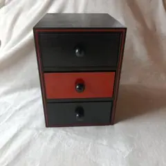 블랙 래커 3단 소형 서랍 데스크탑 수납 미니 체스트