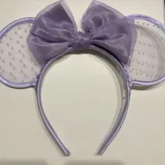 ミニーちゃん　レース　ドット　カチューシャ