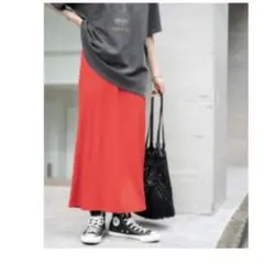 新品‼️WEGO 赤 リブロングスカート