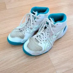 asics dunkshot 22.5cm ホワイト ブルーのサムネイル