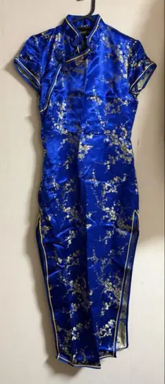 チャイナ服 ロング コスプレ 青