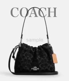 新品 COACH コーチ フェイ ドローストリングバッグ・シグネチャー デニム
