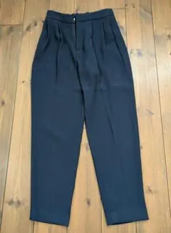 【美品】STATE OF MIND テーパードパンツ タック ゴム ネイビー