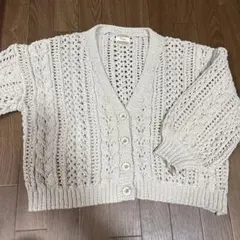 Crisp アイボリー 編み込みカーディガン　フリーサイズ
