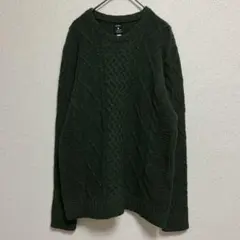 niko and... ケーブル編みニット セーター 深緑 ウール混 3