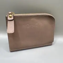 フェンディ セレリア 二つ折り財布 レザー くまピンク ハンドステッチ 