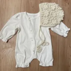 ベビー退院着セット 60サイズ ロンパース ボンネット お宮参り セレモニー