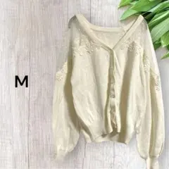 【美品】インデックス アイボリー カーディガン M レース レディース