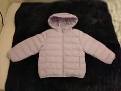 薄紫色フード付きダウンコート パフテックウォッシャブルパーカー