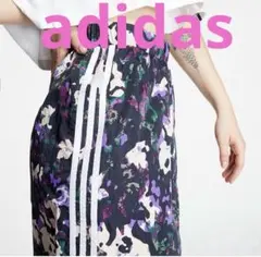 希少adidas トレフォイル　スリーライン　ナイロン　花柄　フロントボタン