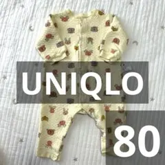 ロンパース キルト風 80 UNIQLO ベビー ユニクロ 冬服 長袖