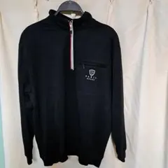 メンズ　ブラック　トレーナー　ハーフジップ　ＬＬ