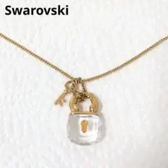 Swarovski　ネックレス　南京錠　鍵　ゴールド