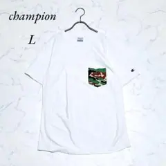 《チャンピオン》Tシャツ/迷彩/胸ポケット/メンズ/シンプル/大きめサイズ/L