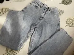 グローバルワーク/XS/130/140/色落ちデニム/未使用に近い/男女兼用