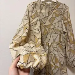 RETRO GIRL 秋ワンピース 幾何学模様