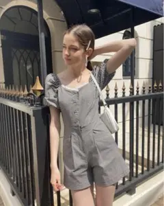 【épine】lace mini rompers ginghamのサムネイル