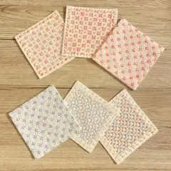 ◆ハンドメイド◆刺し子 コースター 6枚セット