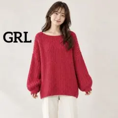 k1142 GRL ボリュームニットトップス ピンク
