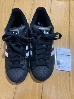 【極美品】数時間のみadidasスーパースター黒ブラックホワイト25cm 正規品