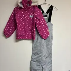 美品] IGNIO キッズ スキーウェア 上下セット チェック柄 ピンク