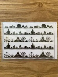 レジン用イラストシート遊園地・街並み・城 1枚(2枚以上おまとめあり)